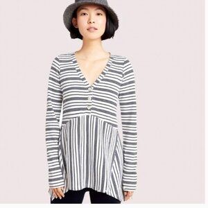 Maeve Anthropologie Eliza Henley Striped Babydoll Tunic